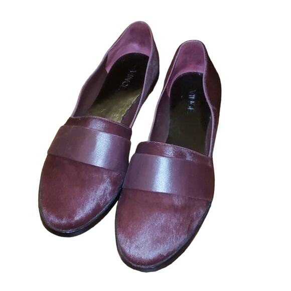 VINCE burgundy Pony Hair Loafers size 6 - Picture 2 of 5